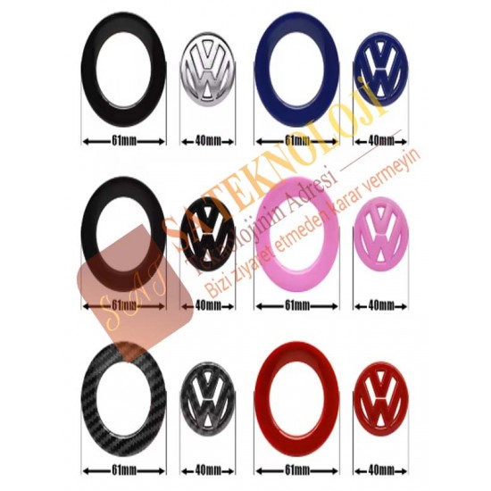 Volkswagen direksiyon logo ve çerçeve seti