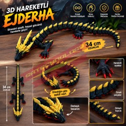 3D Hareketli Ejderha 34 cm Esnek Dragon Fidget Oyuncak