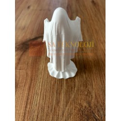 Hayalet Kadın Figürü Masaüstü Biblo – Halloween Dekorasyonu, Korku Temalı Süs (Beyaz 10cm)