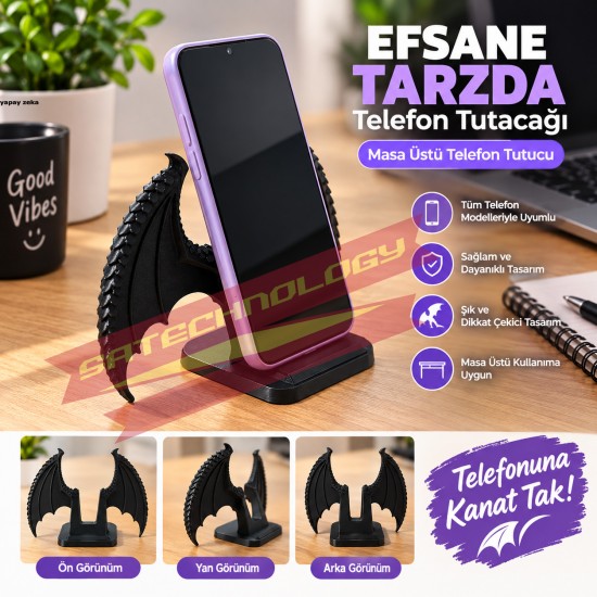 Telefon tutucu ejderha kanat şeklinde