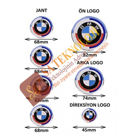Bmw 50.yıl özel logo seti G20,G28,G30,G31,G32,G38 (NEWTYPE MAVİ BEYAZ 51148132375-51148219237)