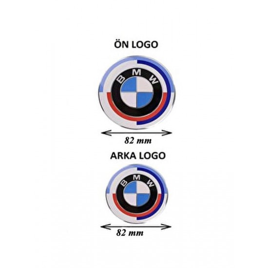 Bmw Kaput ve Bagaj Logo Takım Ön Arka 2 Li SET(50YIL Newtypeblue )