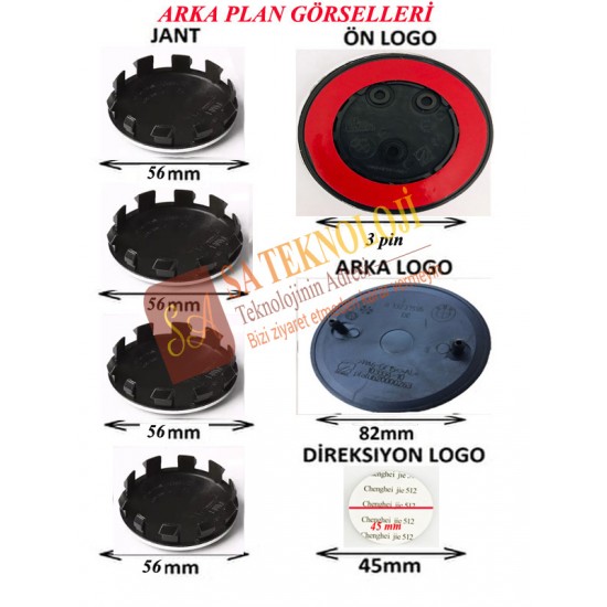 Bmw logo seti 3pin-82mm  f21,f23,f44 kasa (FullSiyah 51767288752-51148132375 )