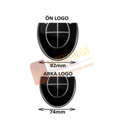 Bmw Kaput ve Bagaj Logo Takım Ön Arka 2 Li SET(FULLSİYAH )