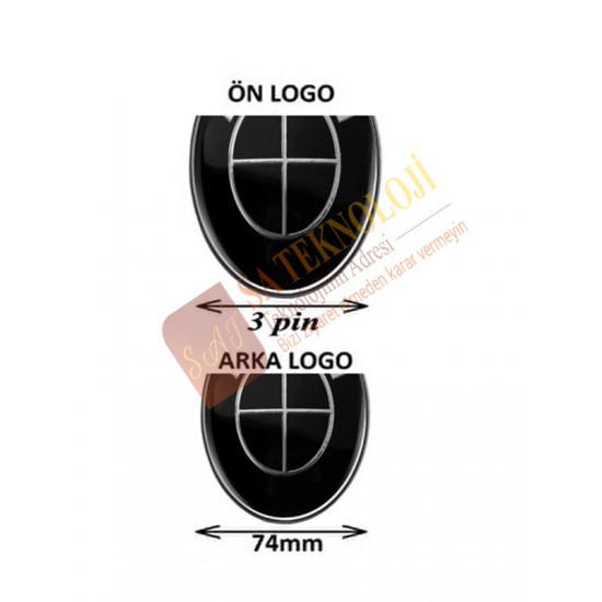 Bmw Kaput ve Bagaj Logo Takım Ön Arka 2 Li SET(FULLSİYAH )