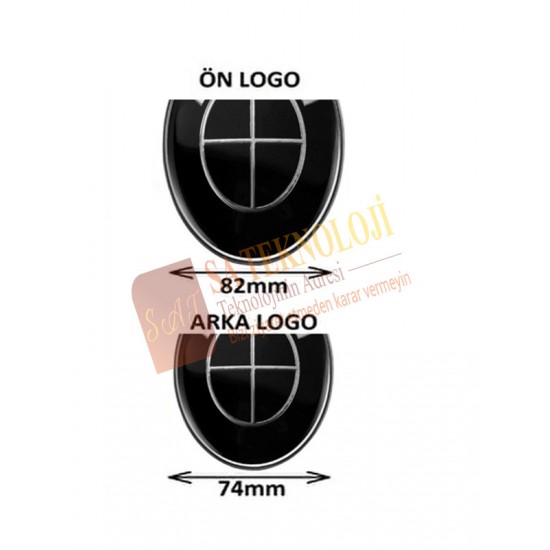 Bmw Kaput ve Bagaj Logo Takım Ön Arka 2 Li SET(FULLSİYAH )