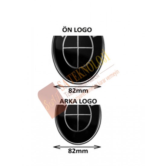 Bmw Kaput ve Bagaj Logo Takım Ön Arka 2 Li SET(FULLSİYAH )