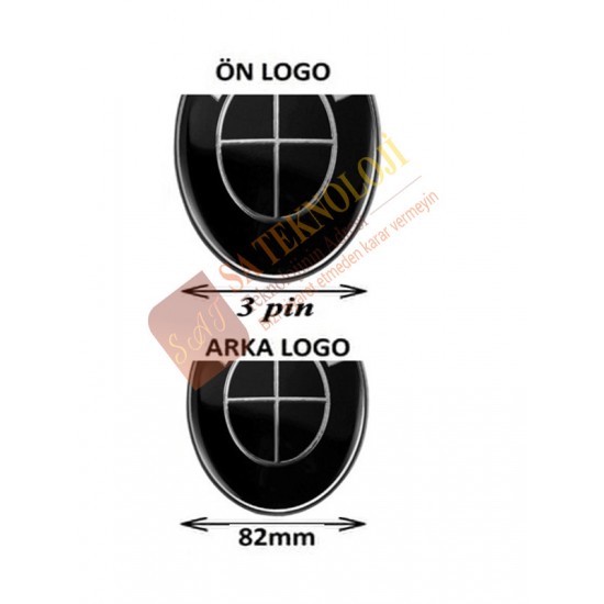Bmw Kaput ve Bagaj Logo Takım Ön Arka 2 Li SET(FULLSİYAH )