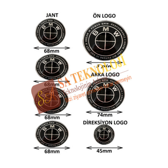 Bmw 50.yıl özel logo seti F30 3pin (Newworld Fullblack 51148132375-51148219237)