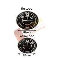 Bmw Kaput ve Bagaj Logo Takım Ön Arka 2 Li SET(NEWWROLD 50YIL FULLSİYAH )