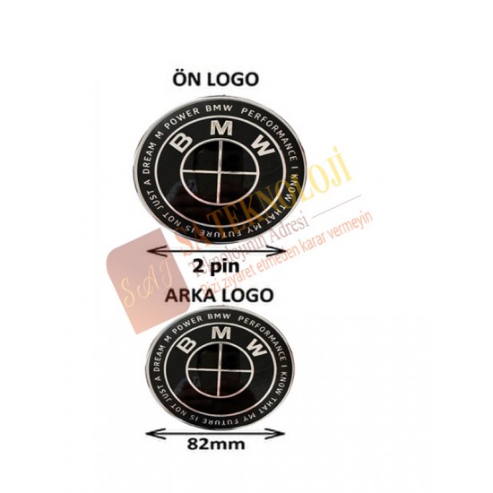 Bmw Kaput ve Bagaj Logo Takım Ön Arka 2 Li SET(NEWWROLD 50YIL FULLSİYAH )