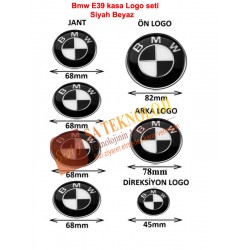 Bmw E39 kasa uyumlu logo seti 7 parça(Siyah Beyaz 51148132375-51148203864)