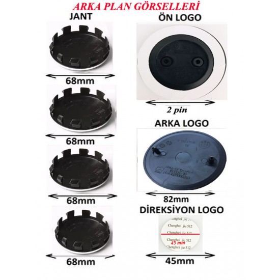 Bmw F10 logo seti  (Siyah-Beyaz 51147057794-51148132375)