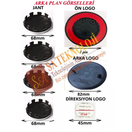 Bmw Logo seti 3pin-82mm  f21,f23,f44 kasa (SiyahBeyaz 51767288752-51148132375 )