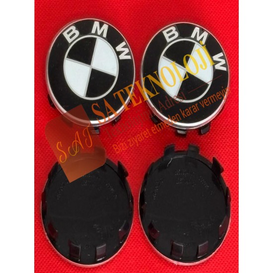 Bmw jant göbeği logo siyah beyaz (Siyah Beyaz  68mm-56mm)