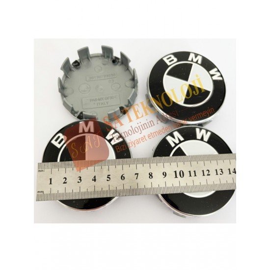 Bmw jant göbeği logo siyah beyaz (Siyah Beyaz  68mm-56mm)