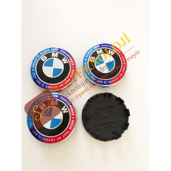 Bmw 50.yıl  jant göbeği logo 68mm (NewWorld MAVİ-BEYAZ)