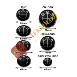 Bmw kaput bagaj logo seti (full black)