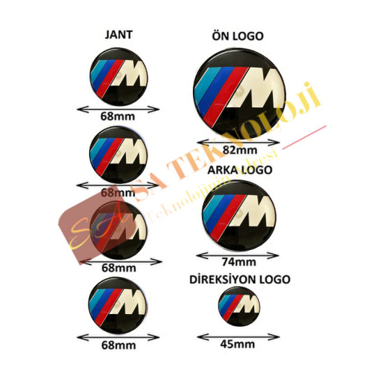 Bmw logo seti kaput-bagaj-jant-direksiyon(M Logo)