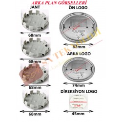 Bmw kaput bagaj logo seti (full black)